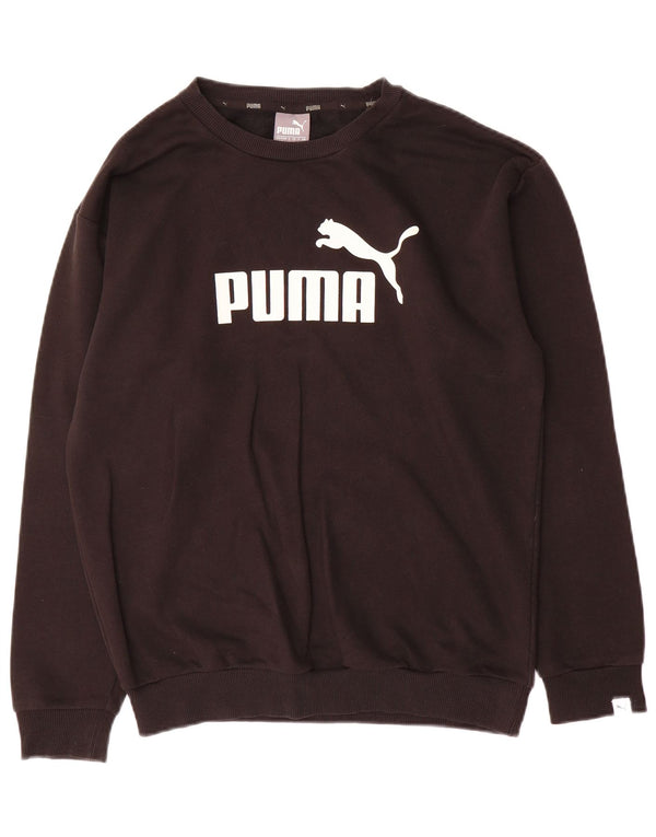 Puma Womens Graphic Oversized Sweatshirt Jumper UK 10 Small Black