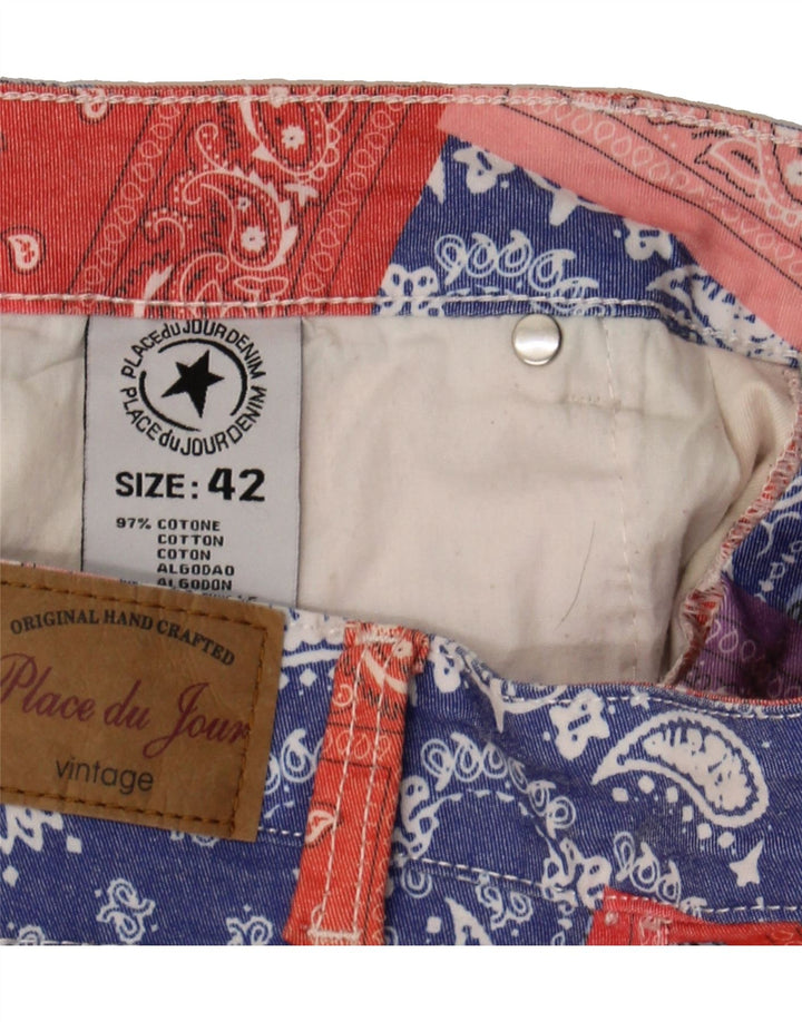 PLACE DU JOUR Womens Shorts EU 42 Large W30  Multicoloured Patchwork Vintage Place du Jour and Second-Hand Place du Jour from Messina Hembry 