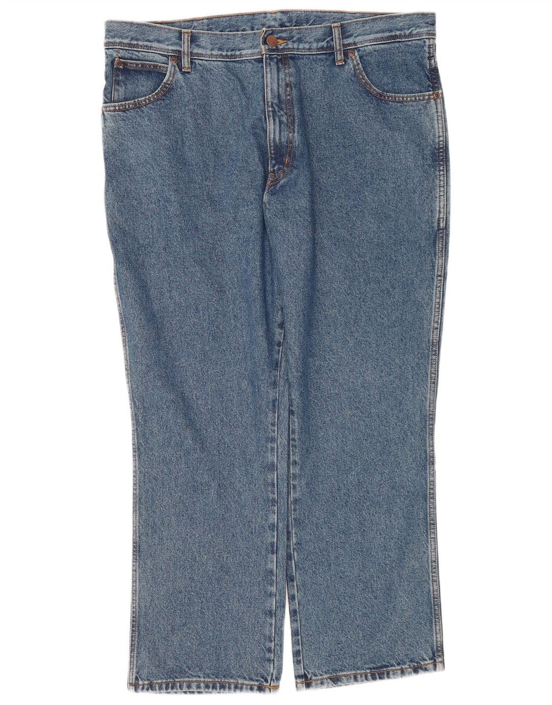 Wrangler Mens Regular Fit Straight Jeans W40 L30 Blue Cotton