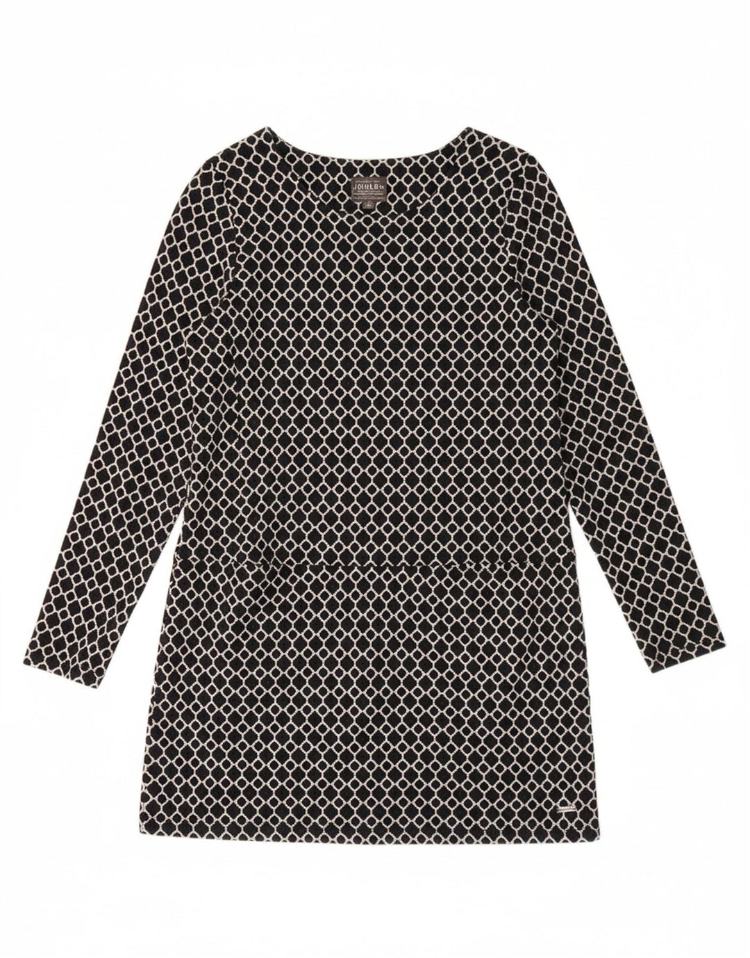 JOULES Womens Long Sleeve Tunic Top UK 10 Small Navy Blue Geometric