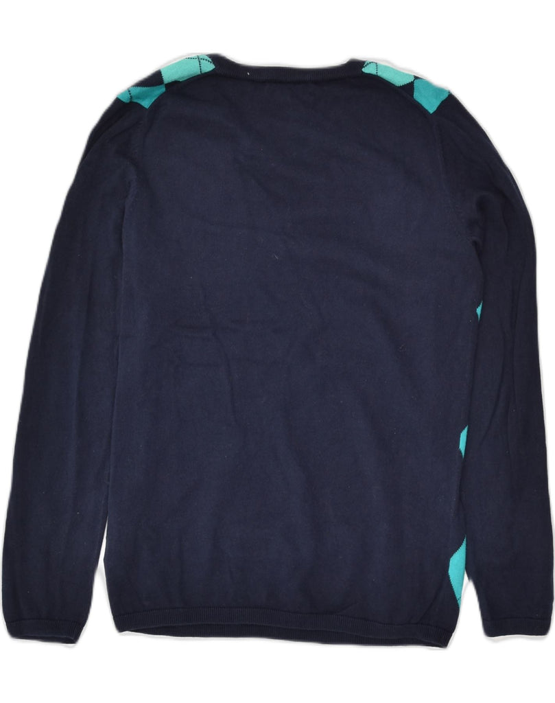 TOMMY HILFIGER Womens V-Neck Jumper Sweater UK 12 Medium Navy Blue | Vintage Tommy Hilfiger | Thrift | Second-Hand Tommy Hilfiger | Used Clothing | Messina Hembry 