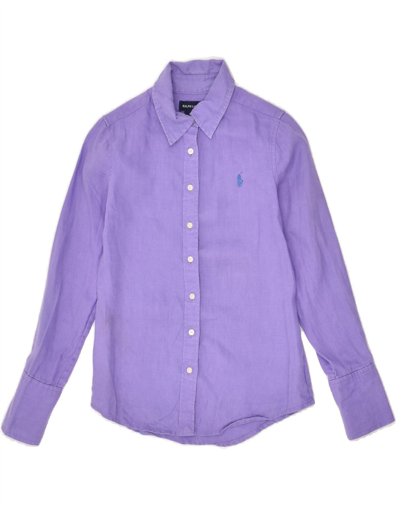 RALPH LAUREN Girls Shirt 7-8 Years Purple Linen | Vintage Ralph Lauren | Thrift | Second-Hand Ralph Lauren | Used Clothing | Messina Hembry 