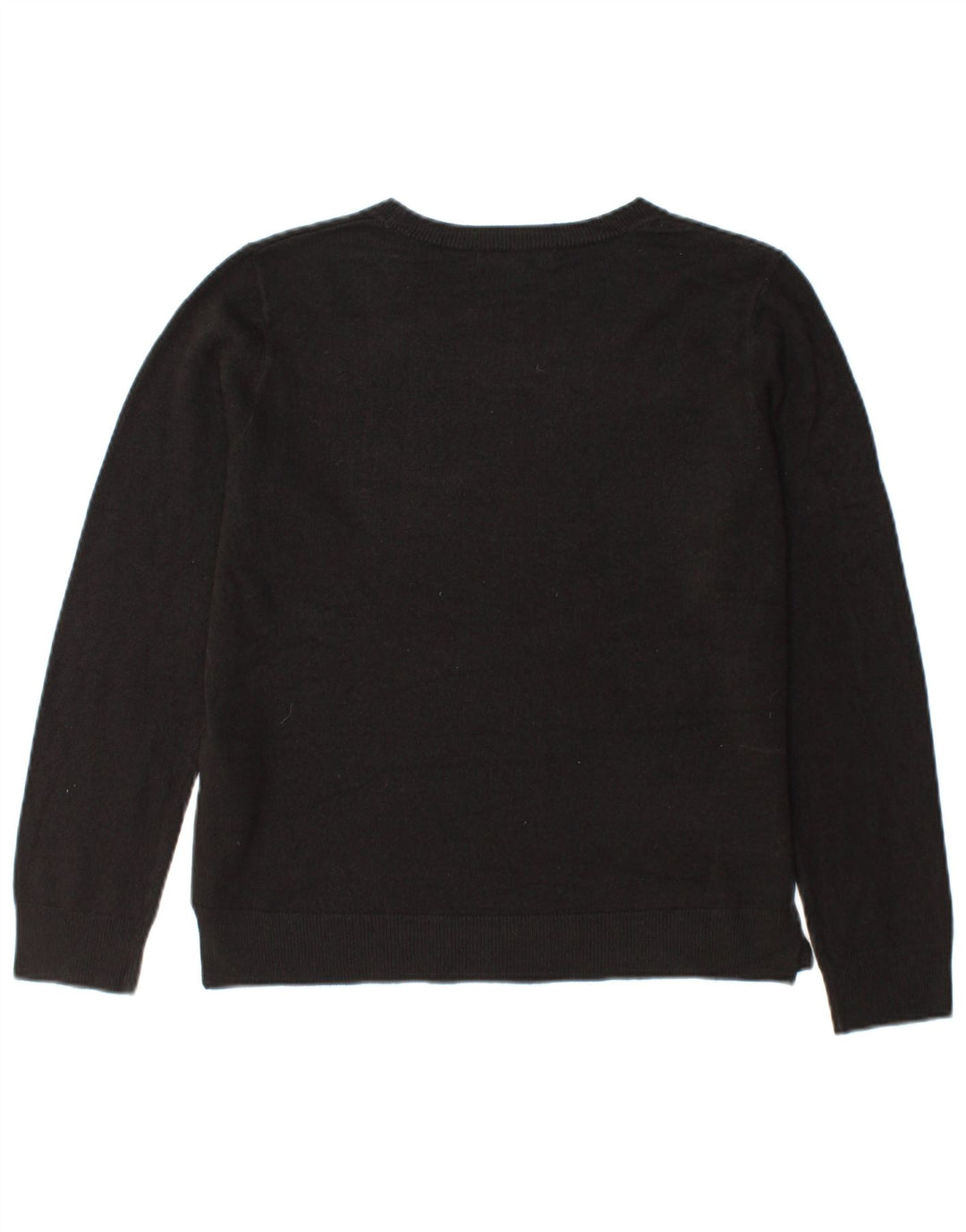Marks & Spencer Womens Crew Neck Jumper Sweater UK 14 Medium Black Acrylic