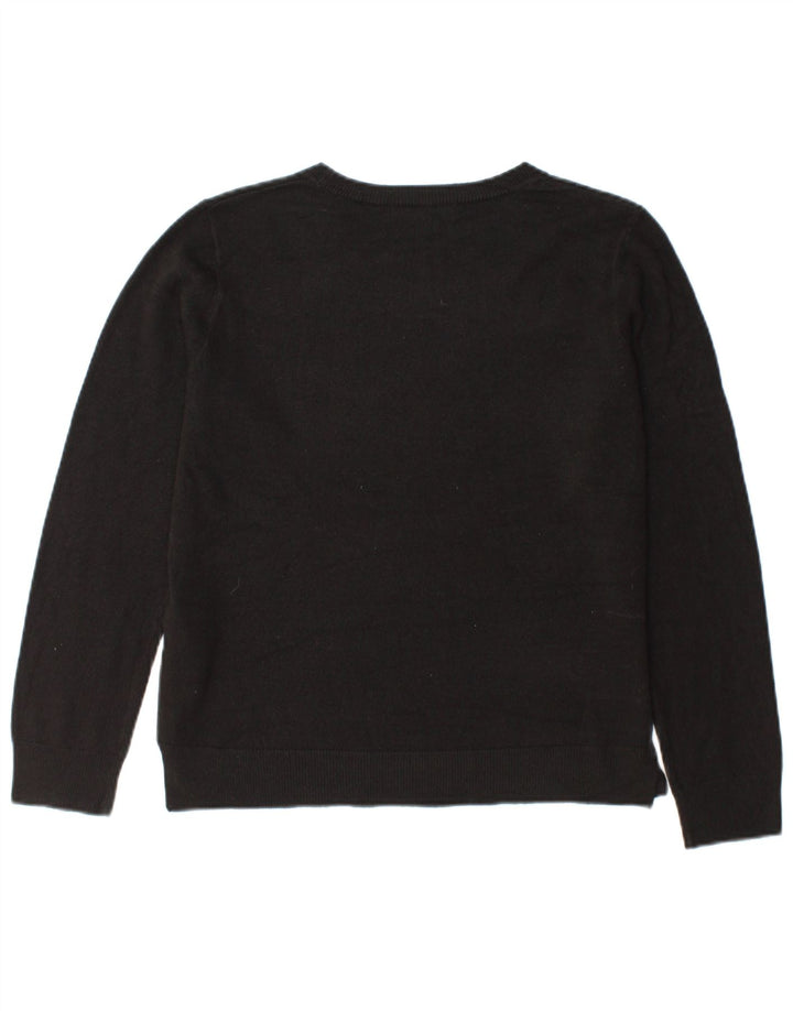 Marks & Spencer Womens Crew Neck Jumper Sweater UK 14 Medium Black Acrylic