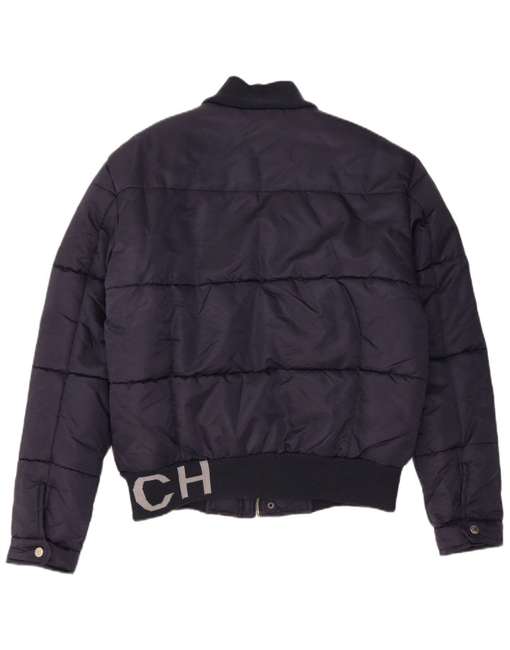 RICHMOND Mens Graphic Padded Jacket UK 38 Medium Navy Blue Polyamide