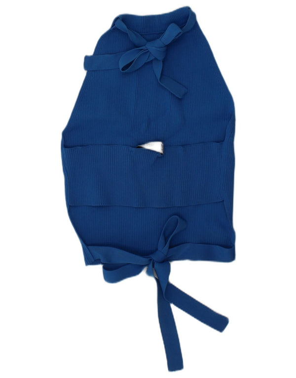 Zara Womens Crop Halter Top Small Blue