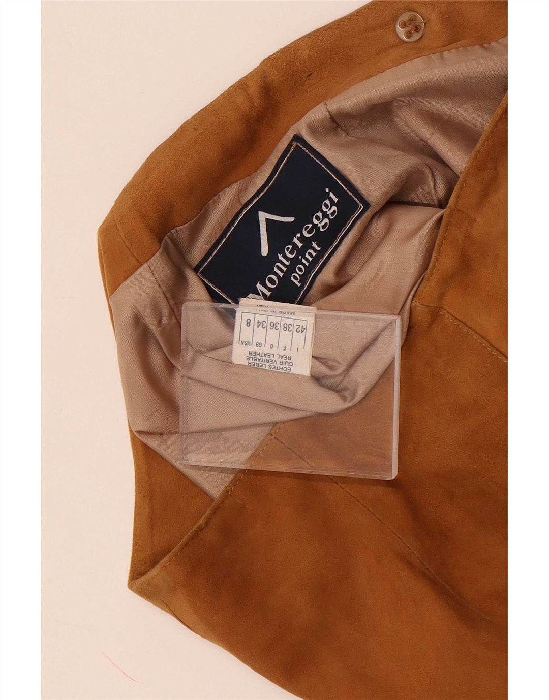 Montereggi Womens Suede Wrap Skirt IT 42 Medium W26 Brown Leather