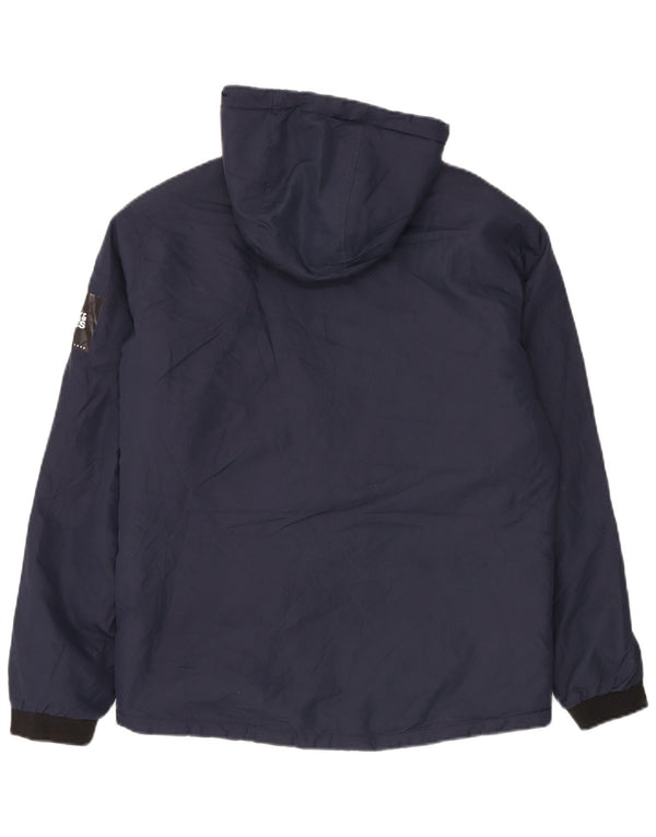 Jack & Jones Mens Hooded Windbreaker Jacket UK 38 Medium Navy Blue