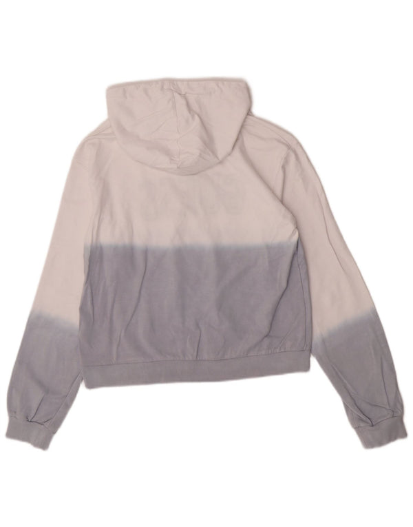 Guess Girls Graphic Crop Hoodie Jumper 15-16 Years White Colourblock Cotton