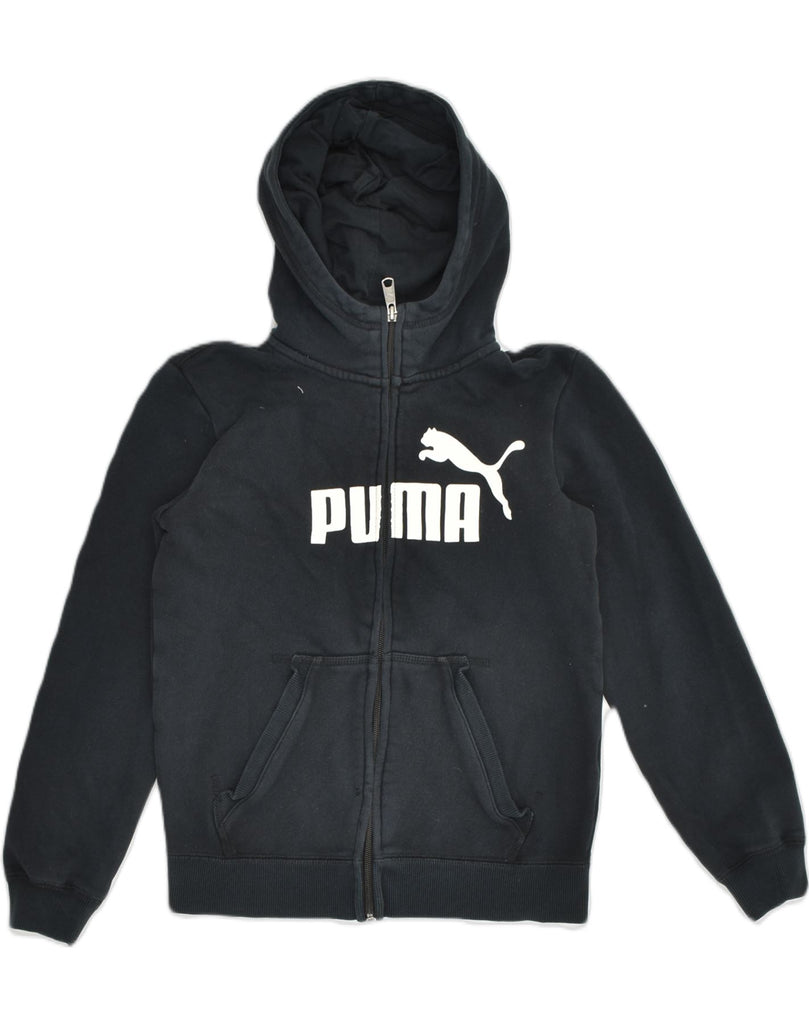 PUMA Boys Graphic Zip Hoodie Sweater 11-12 Years Large Black | Vintage Puma | Thrift | Second-Hand Puma | Used Clothing | Messina Hembry 