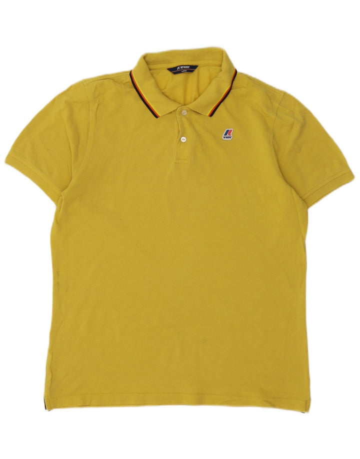 K-WAY Mens Polo Shirt Large Yellow