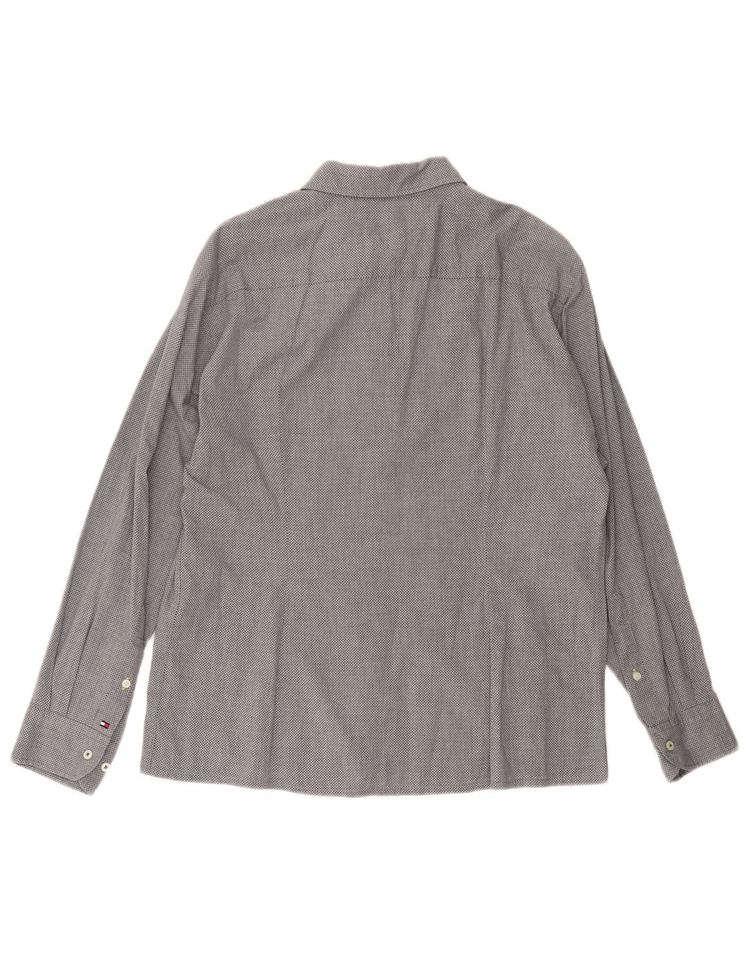 TOMMY HILFIGER Mens New York Fit Shirt Large Grey Spotted