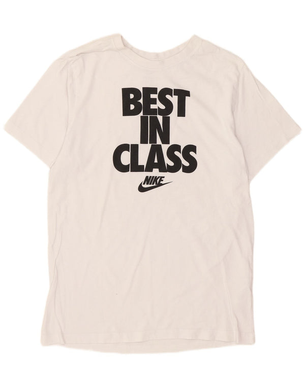 Nike Mens Graphic T-Shirt Top Medium White Cotton