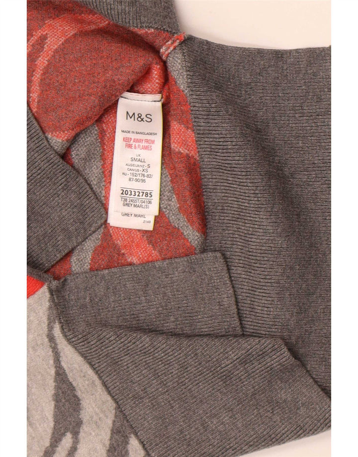 Marks & Spencer Womens Turtle Neck Jumper Sweater UK 8 Small Grey