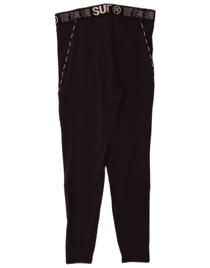 Superdry Womens Graphic Leggings UK 18 XL Black Polyester