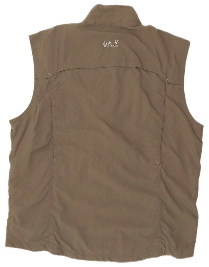 JACK WOLFSKIN Mens Sleeveless Tracksuit Top Jacket UK 46/48 2XL Grey