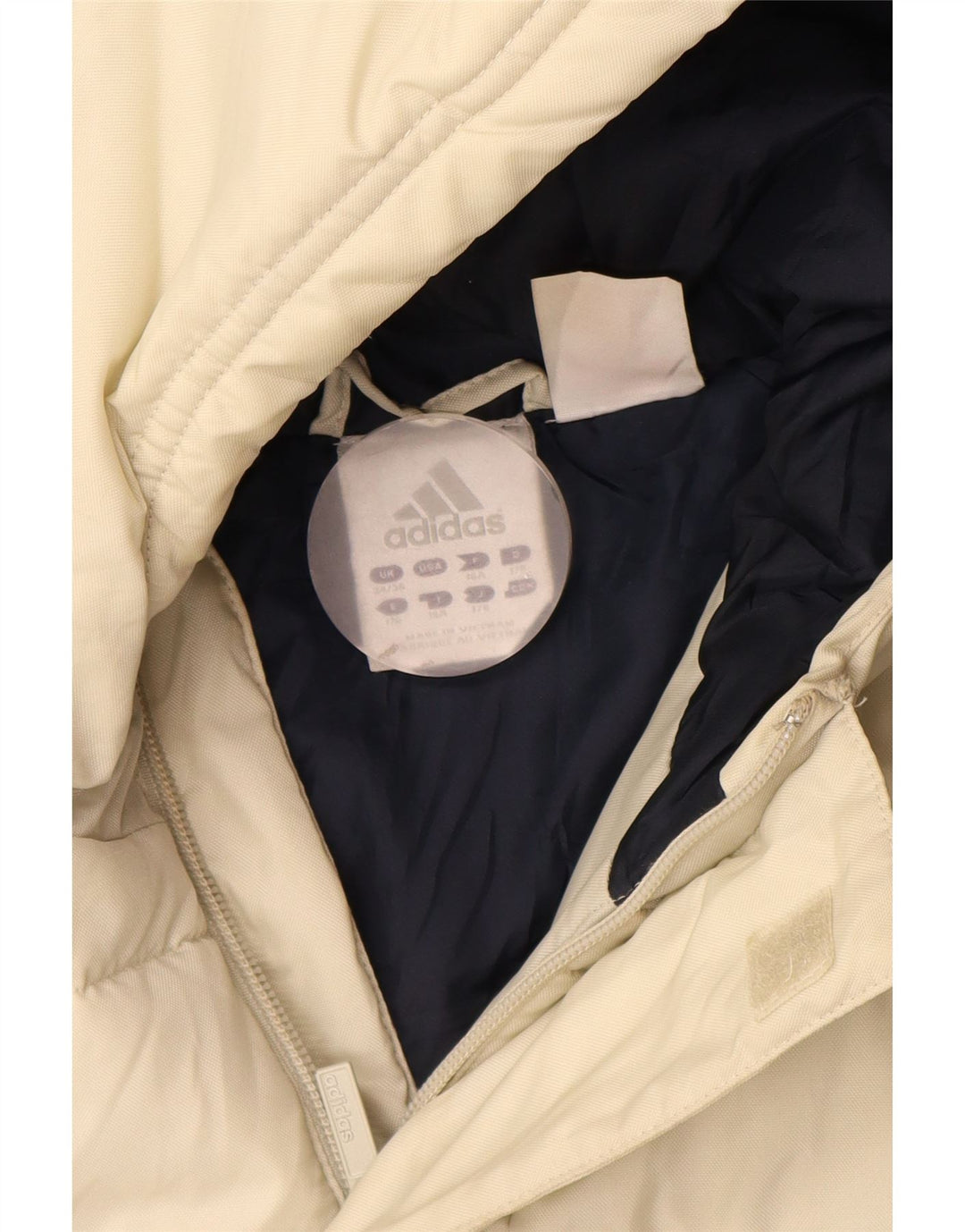 Adidas Boys Graphic Hooded Padded Jacket 15-16 Years White Colourblock