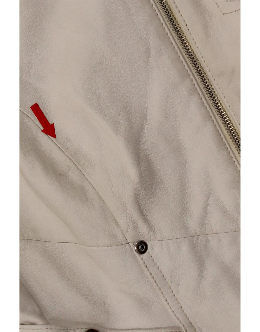 Conbipel Womens Leather Biker Jacket IT 42 Medium White Leather