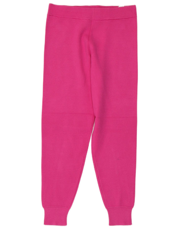 Zara Womens Knit Tracksuit Trousers Joggers UK 14 Medium Pink Viscose