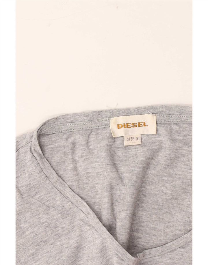Diesel Womens Graphic T-Shirt Top UK 10 Small Grey Flecked
