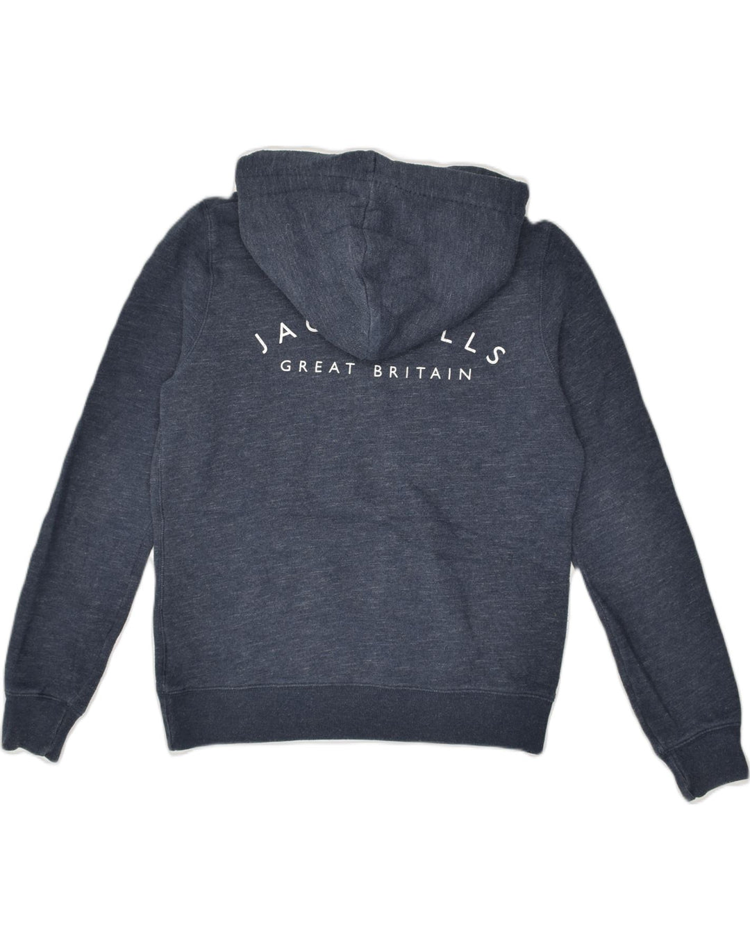 JACK WILLS Womens Graphic Hoodie Jumper UK 10 Small Navy Blue Cotton | Vintage Jack Wills | Thrift | Second-Hand Jack Wills | Used Clothing | Messina Hembry 