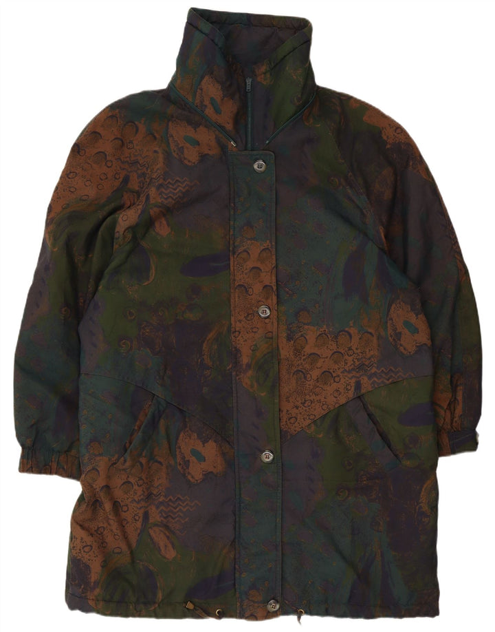 Vintage Womens Abstract Pattern Parka Jacket UK 20 2XL Multicoloured