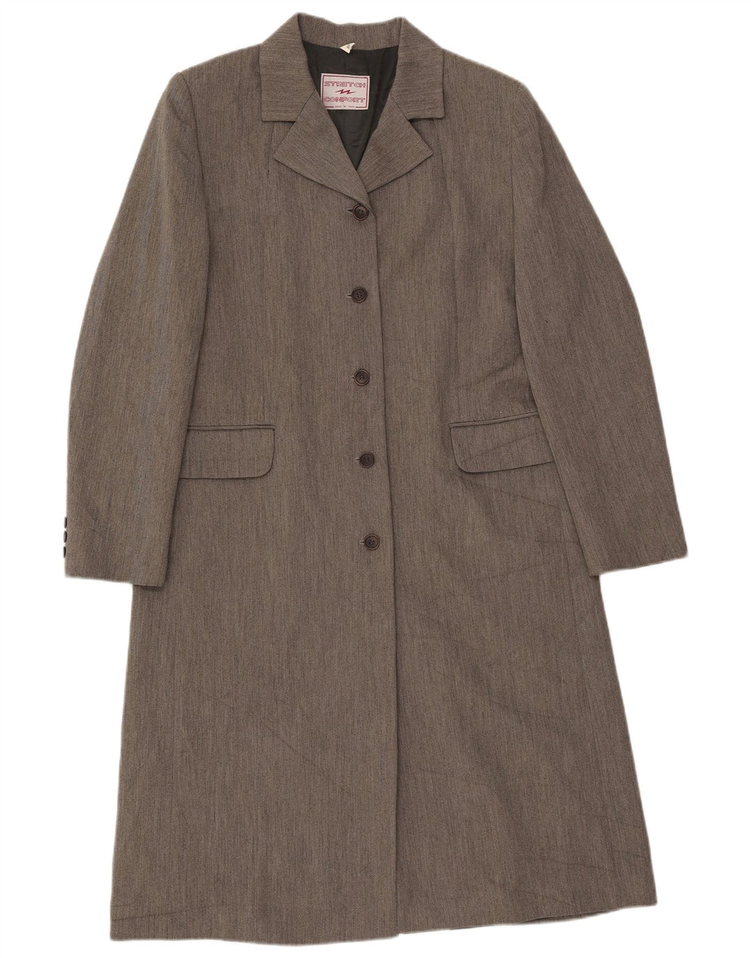 Vintage Womens Overcoat IT 48 XL Grey Viscose
