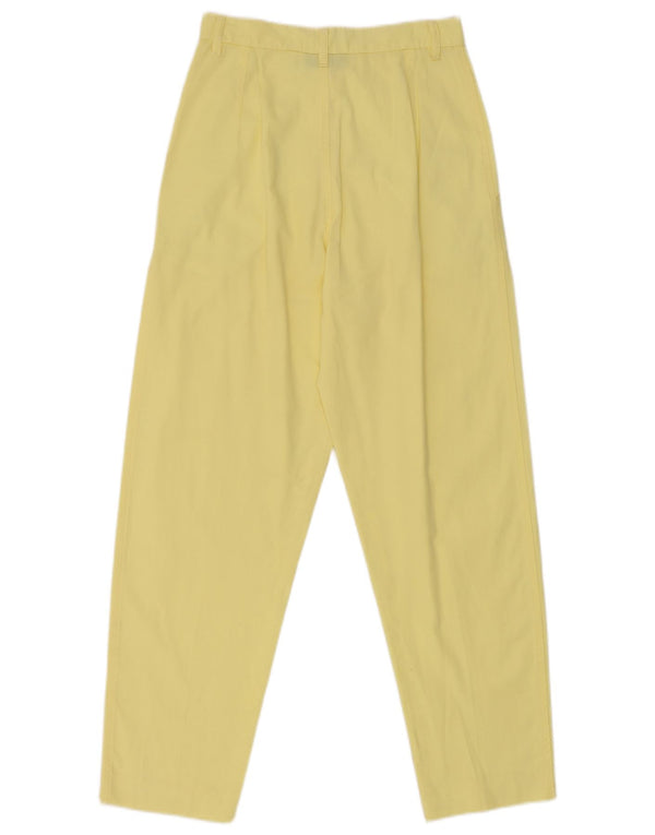 Stefanel Womens High Waist Casual Trousers IT 42 Medium W25 L26 Yellow