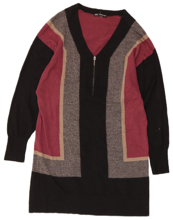 Marks & Spencer Womens Jumper Dress UK 14 Medium Black Colourblock