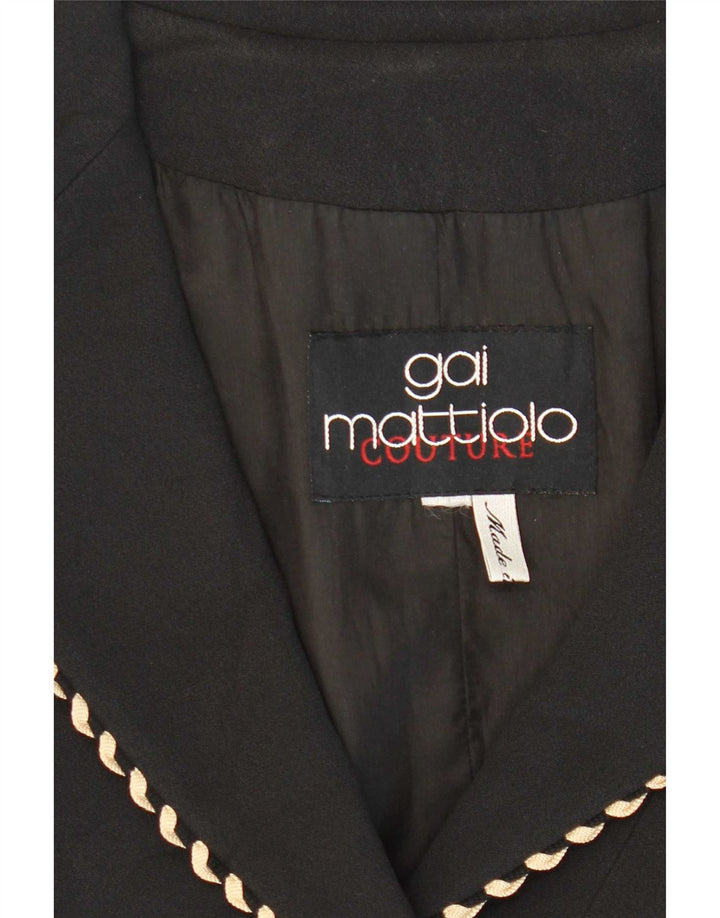 Gai Mattiolo Womens 3 Button Blazer Jacket UK 14 Medium Black Viscose