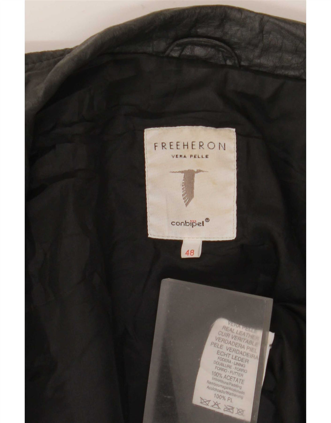 Conbipel Womens Free Heron Leather Jacket IT 48 XL Black
