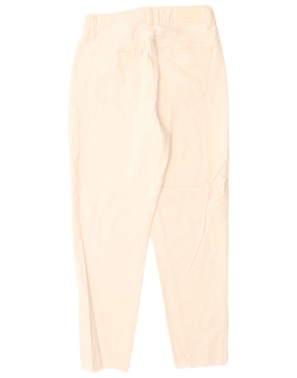 Zara Womens High Rise Tapered Jeans EU 36 XS W26 L28 Off White Cotton