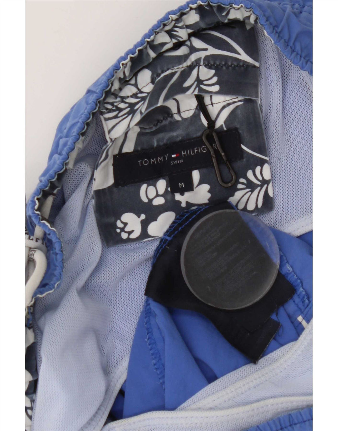 Tommy Hilfiger Mens Graphic Swimming Shorts Medium  Blue Nylon