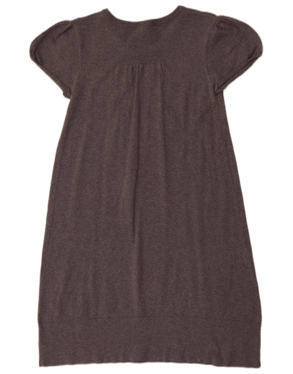 Phase Eight Womens Short Sleeves Jumper Dress UK 12 Medium Grey