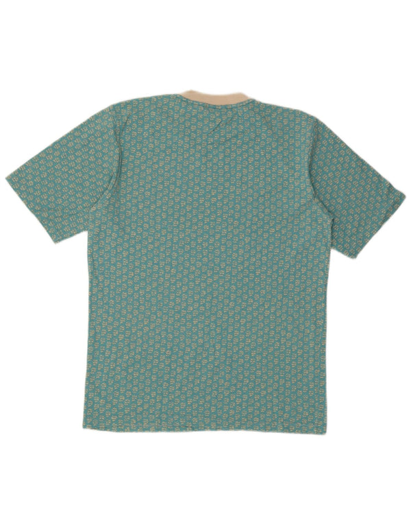 Conte of Florence Mens T-Shirt Top Large Blue Floral