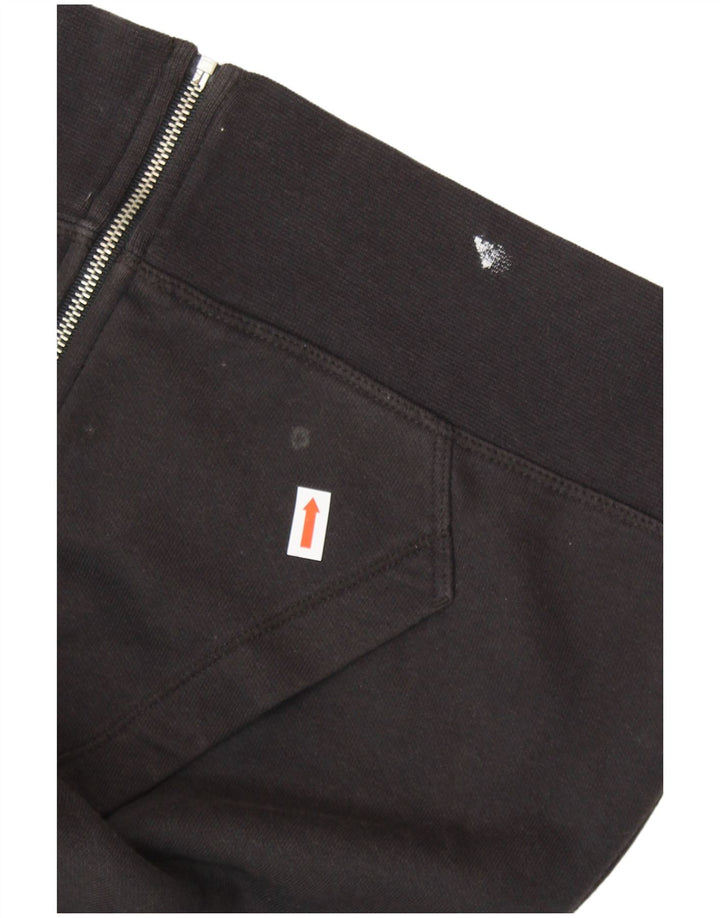 CHAMPION Womens Heritage Fit Zip Hoodie Sweater UK 14 Medium Black Cotton