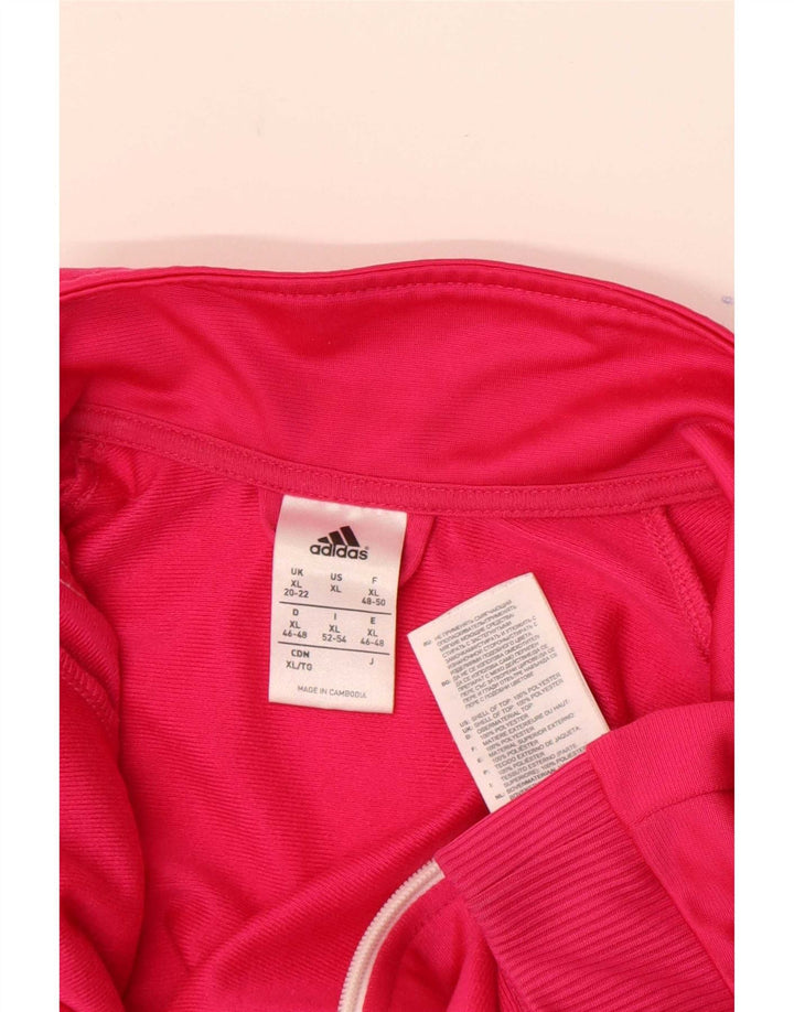 Adidas Womens Tracksuit Top Jacket UK 20/22 XL Pink Polyester