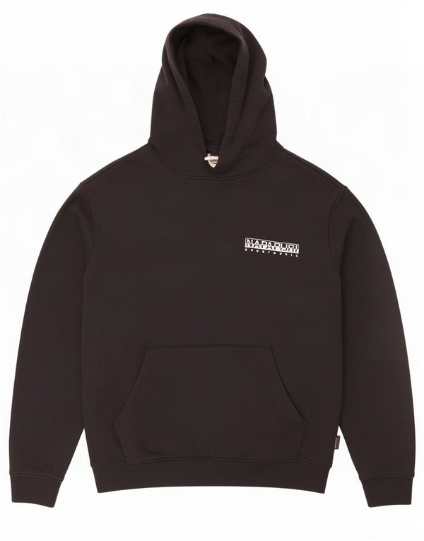 Napapijri Mens Geographic Graphic Hoodie Jumper Large Black Cotton