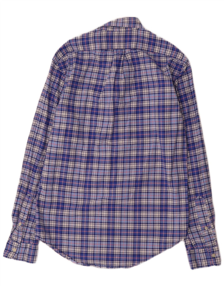 Ralph Lauren Mens Slim Fit Shirt Medium Blue Plaid Cotton