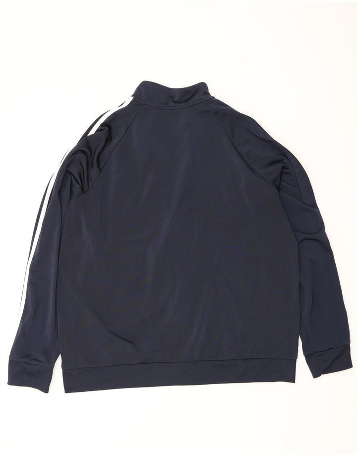 Adidas Womens Tracksuit Top Jacket UK 24/26 2XL Navy Blue Polyester