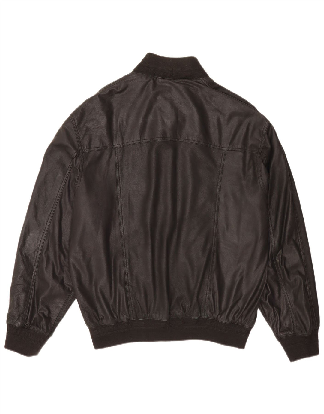 Vintage Mens Leather Bomber Jacket IT 54 2XL Black