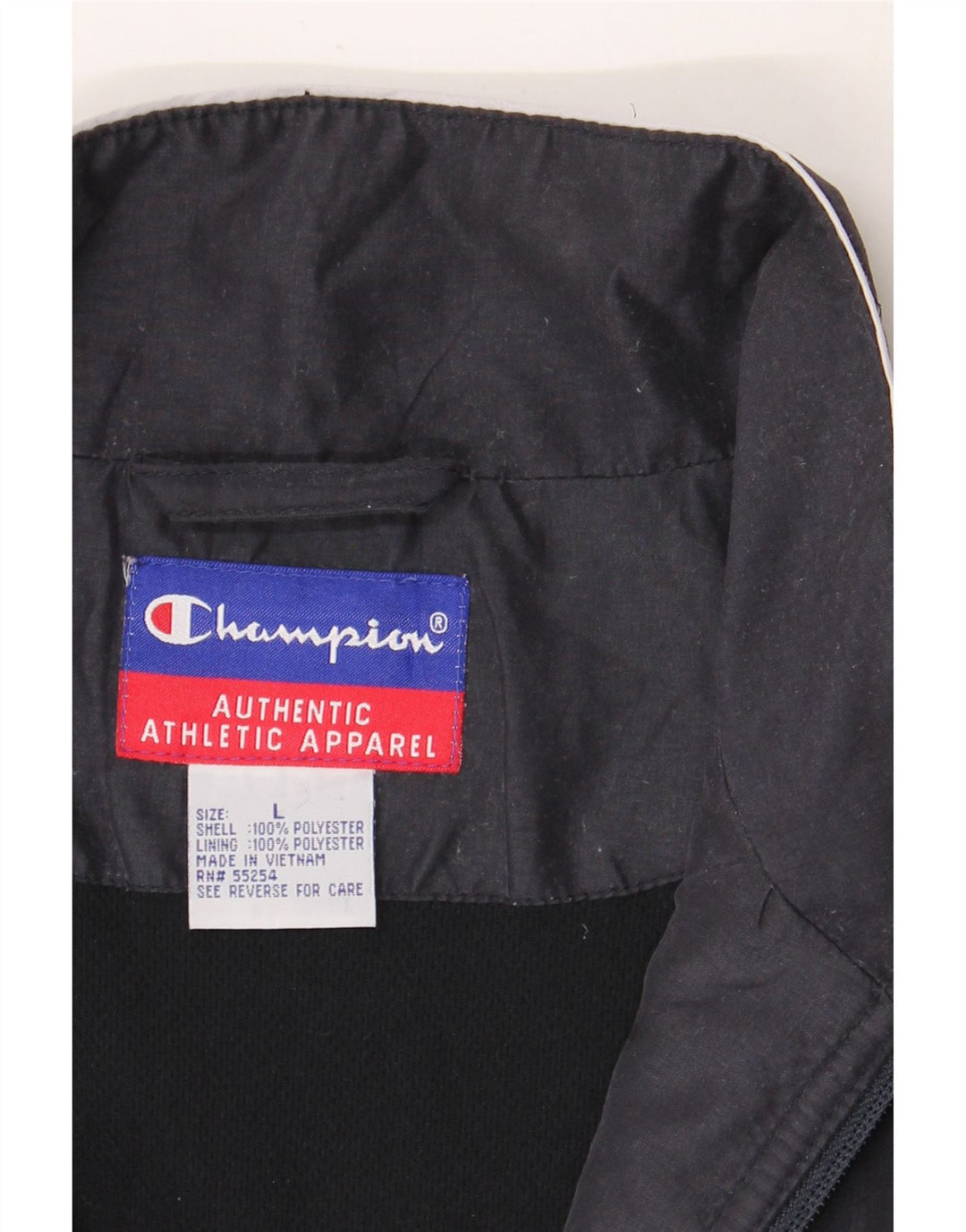 Champion Mens Tracksuit Top Jacket Large Navy Blue Colourblock Polyester