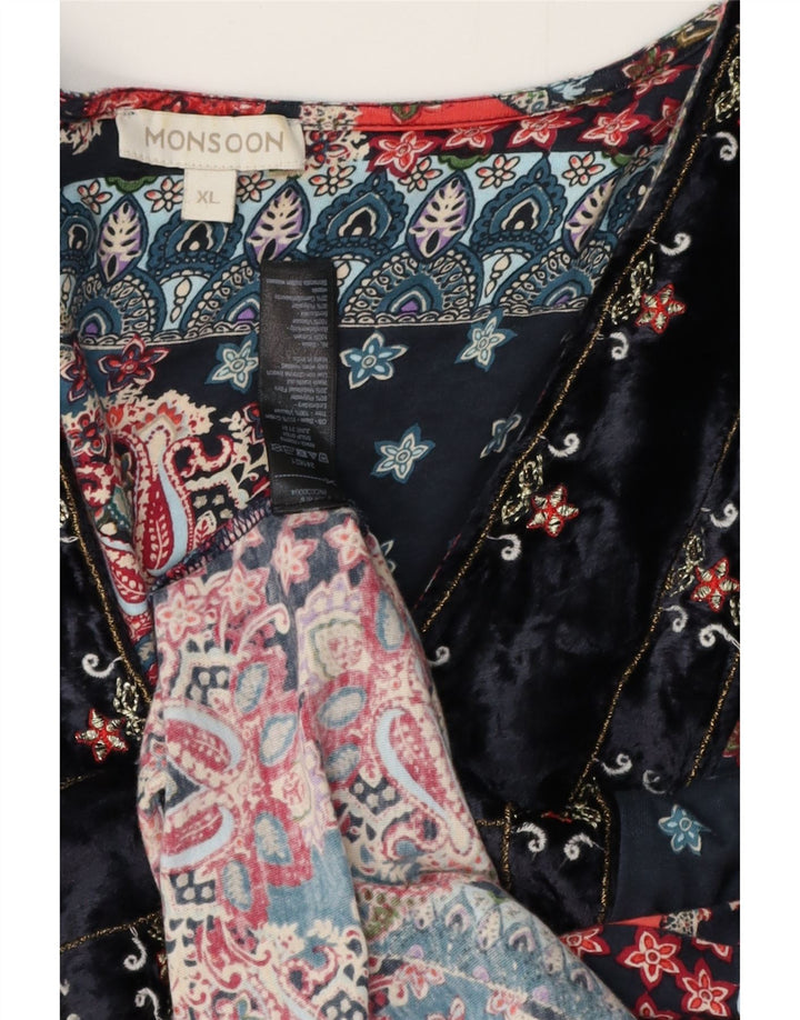 Monsoon Womens Oversized Tiered Dress UK 18 XL Multicoloured Cotton