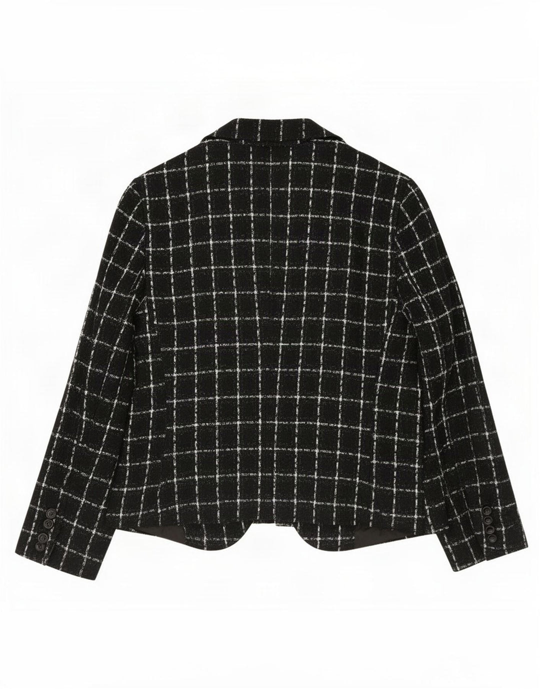 Zara Womens 1 Button Blazer Jacket EU 44 XL Black Plaid Acrylic
