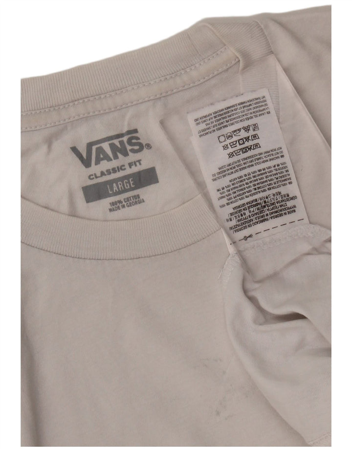 VANS Mens Classic Fit T-Shirt Top Large White Cotton