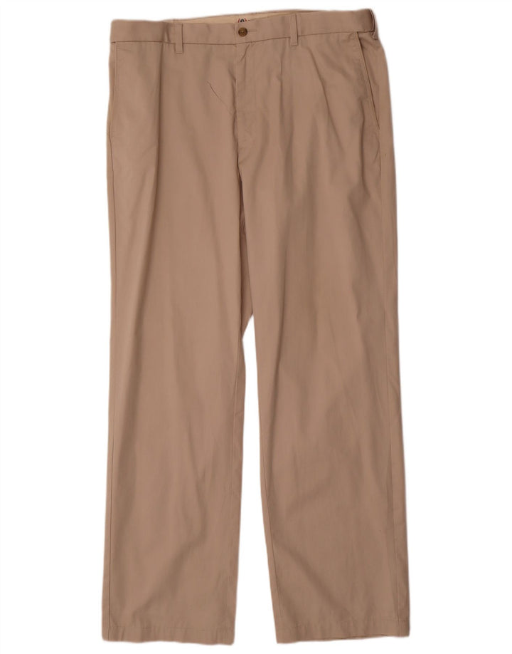 Marks & Spencer Mens Blue Harbour Straight Chino Trousers W38 L33 Beige