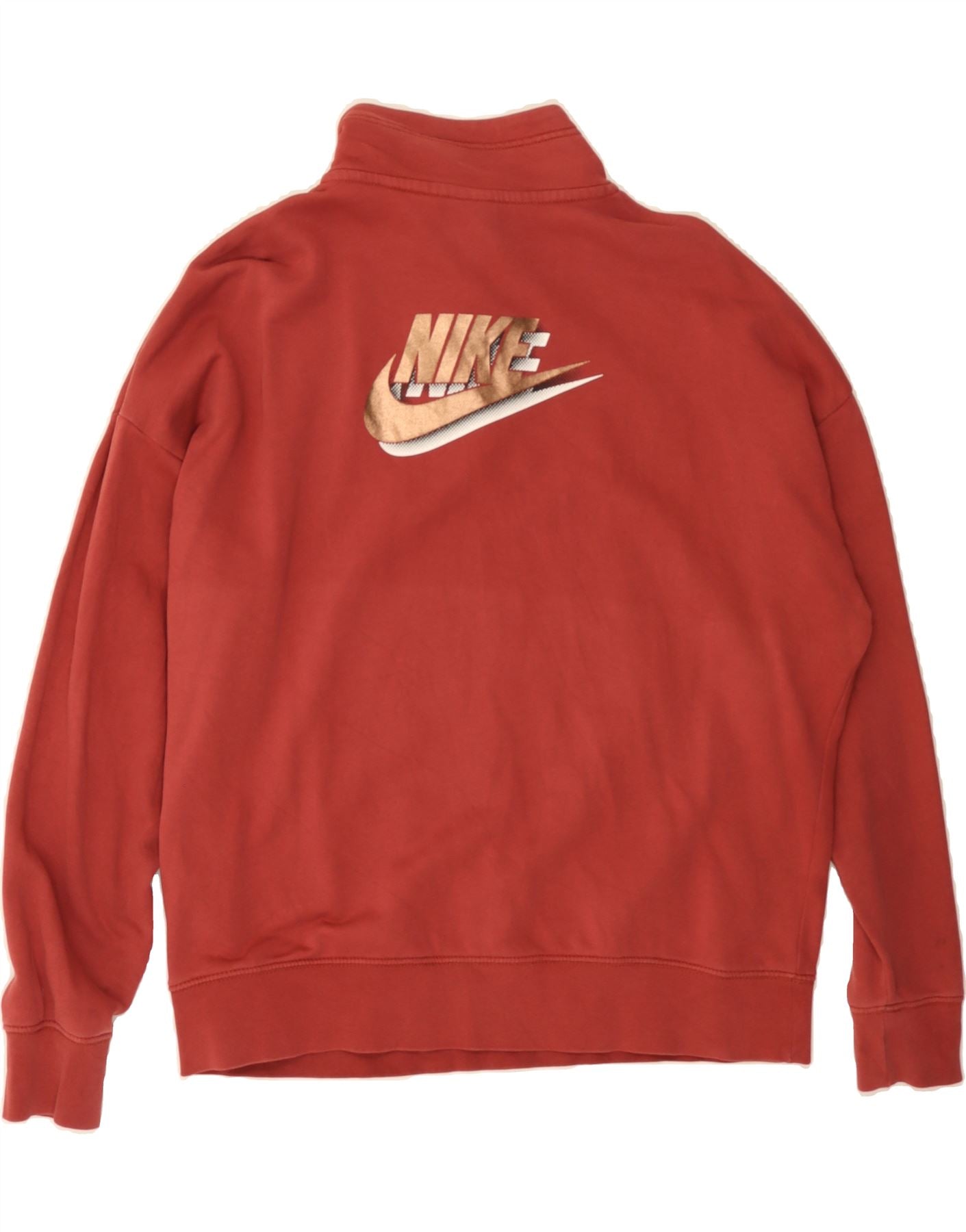 NIKE Mens Oversized Zip Neck Sweatshirt Jumper UK 14 Medium