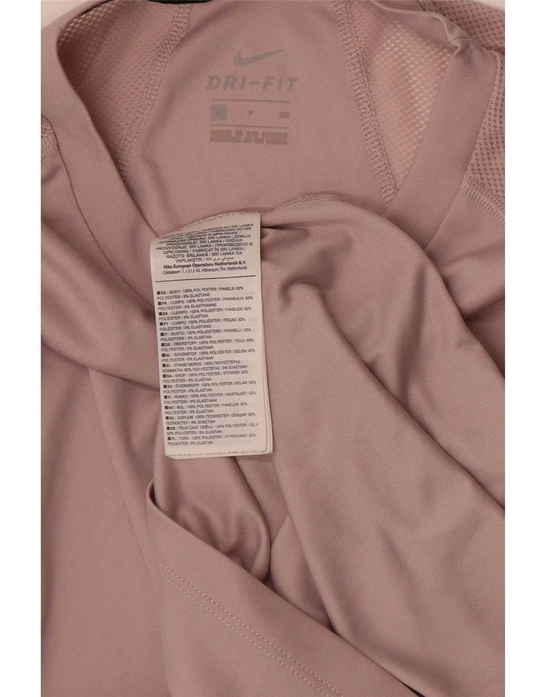 Nike Womens Dri Fit T-Shirt Top UK 10 Small Pink Polyester