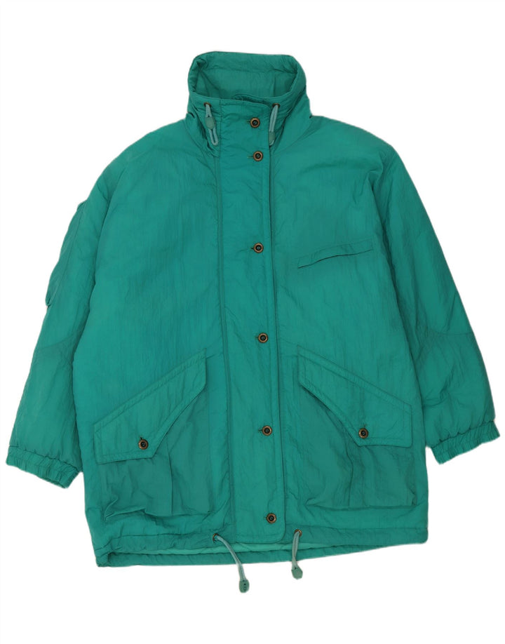 Vintage Womens Oversized Padded Coat EU 46 XL Green Nylon