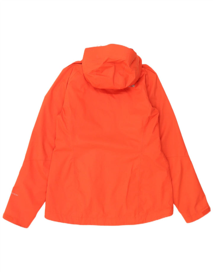 The North Face Womens Hooded Rain Jacket UK 14 Medium Orange Polyester